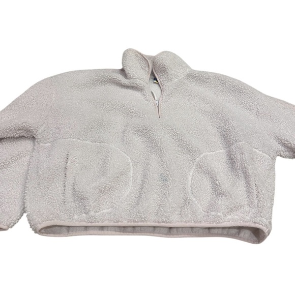 Old Navy White Sherpa Pullover Large - Picture 6 of 6